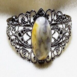 Ocean Jasper Filigree Cuff Bracelet